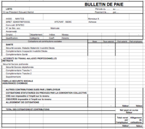 Exemple De Fiche De Paie Simple