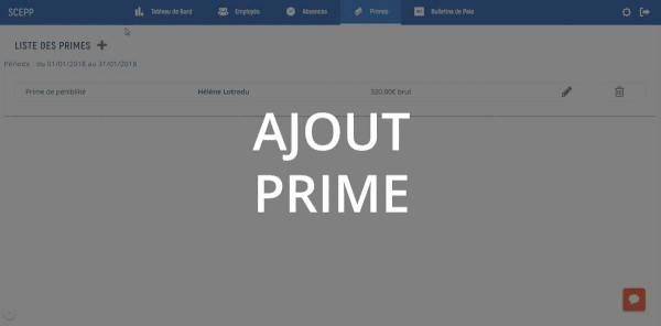 Ajout prime Ajout prime