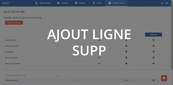 ajout ligne supp ajout ligne supp